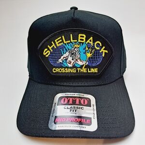 U.S. Navy Shellback Embroidered Patch Ball Cap Hat Black